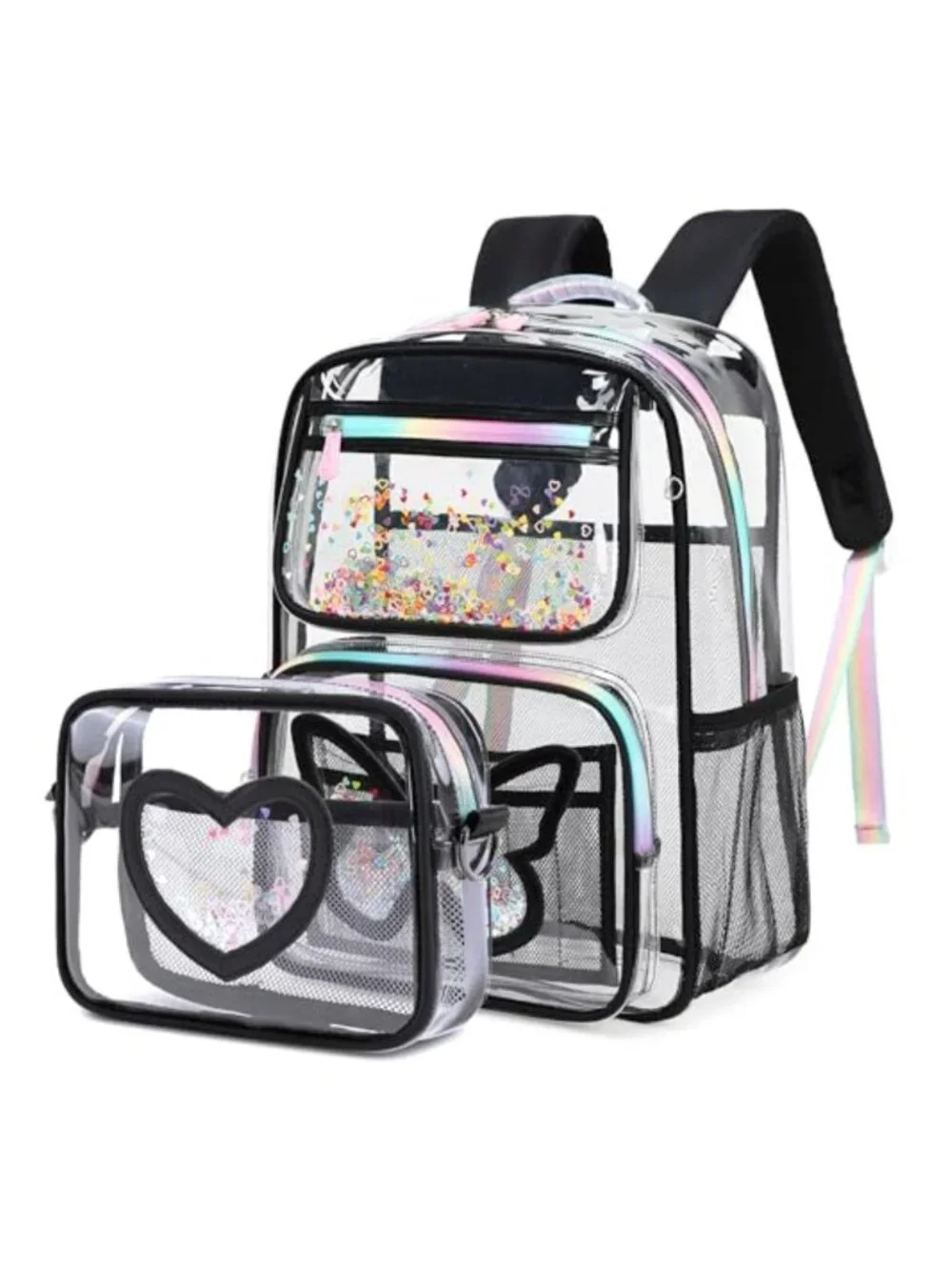 Clear Backpack for Girls Kids Heavy Duty See Through School Bag Stadium Approved